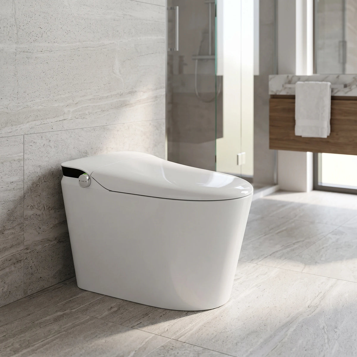 Smart Toilet Complete Set (S-200mm) w/o Tank (Basic Version) - White in a room setting