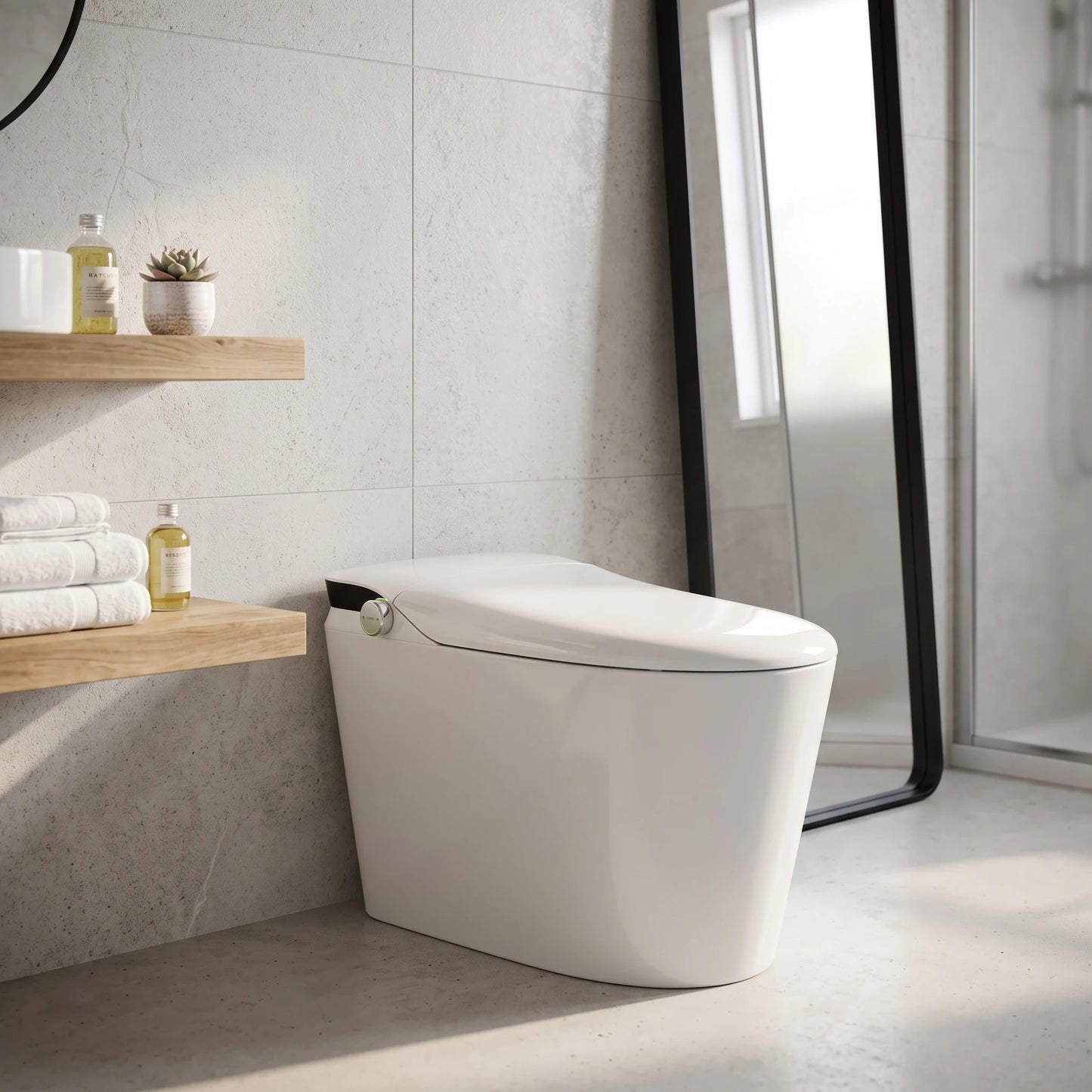 Smart WC Complete Set (S-200mm) w/o Tank (Basic Version) - White in a room setting