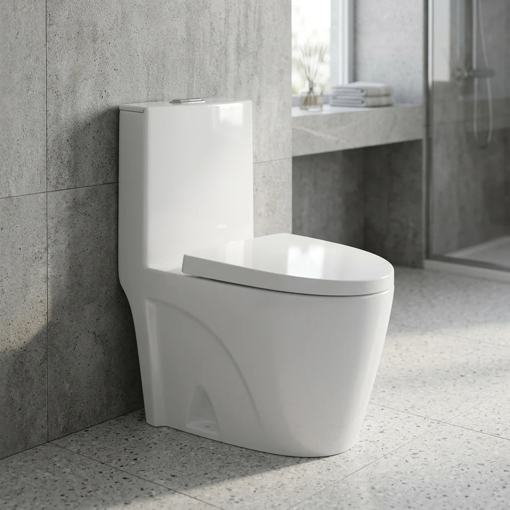 VIDA Washdown WC Complete Set (S-250mm) - White in a room setting