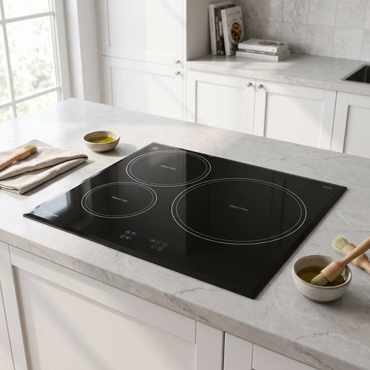 Fujioh Induction Hob (3 Zone) - Black in a room setting