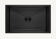Single Bowl Sink c/w Roll Up Basket - Nano Black