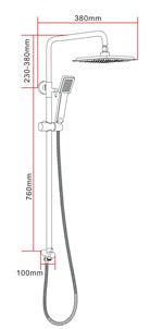 Exposed Shower Bar Set (for Instant Water Heater used) - Chrome