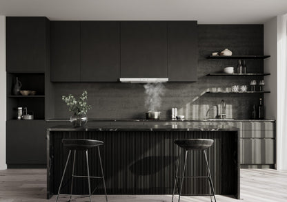FUJIOH_Cooker Hood FR-MS2390_White with Black Colour Kitchen