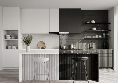 FUJIOH_Cooker Hood FR-MS2390_Black and White Colour Kitchen