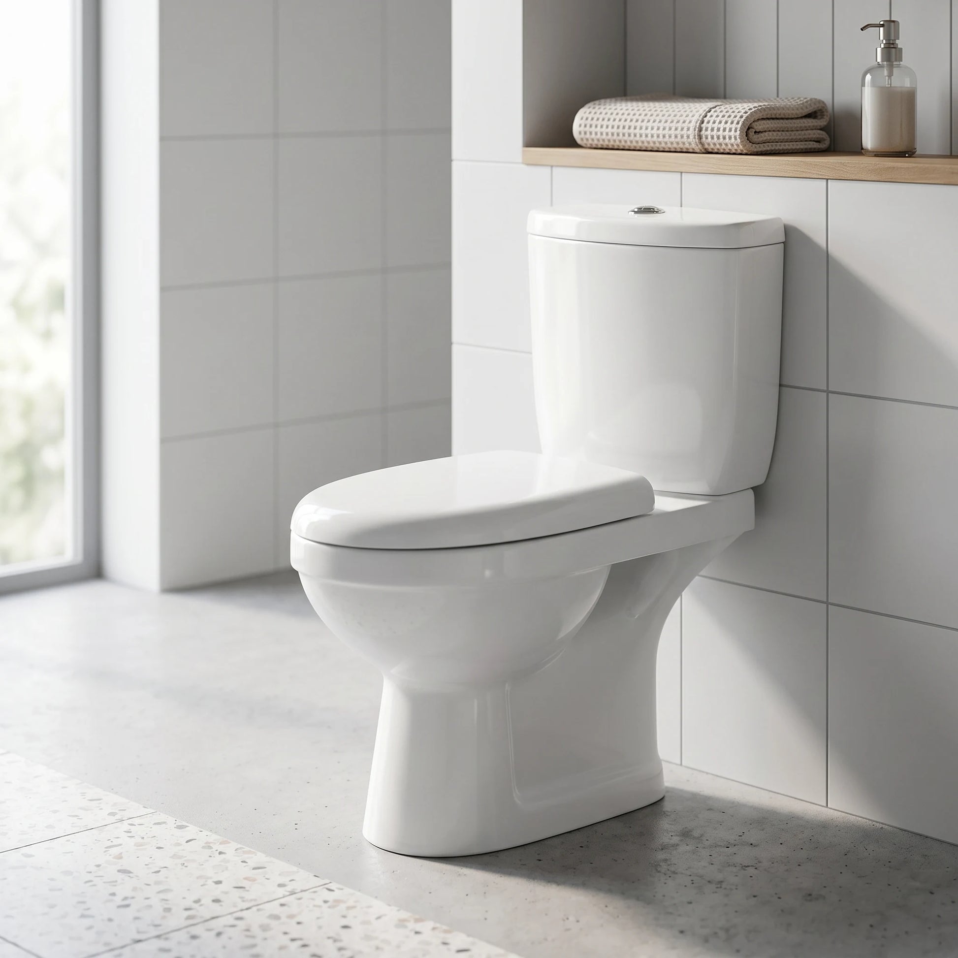 VIXI Washdown WC Complete Set (P-180mm) - White in a room setting