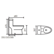 VIZOL Siphonic WC Complete Set (S-200mm) - White