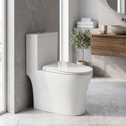 LUDO Washdown Rimless WC Complete Set (S-200mm) - White in a room setting