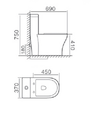 OLORI WC Complete Set (P-180mm) - White