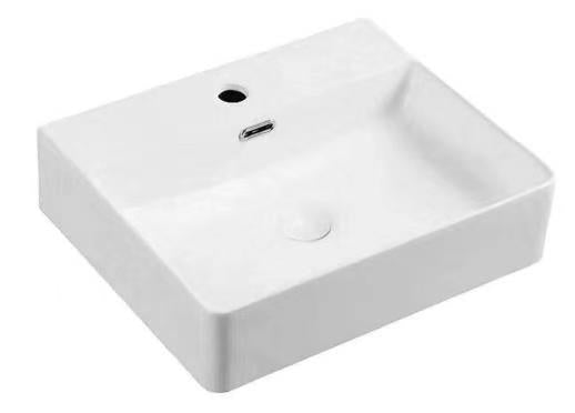 Square Above Counter/ Wall Hung Wash Basin c/w Fixing Bolts - White