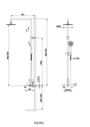 Exposed Shower Set - Chrome Gold