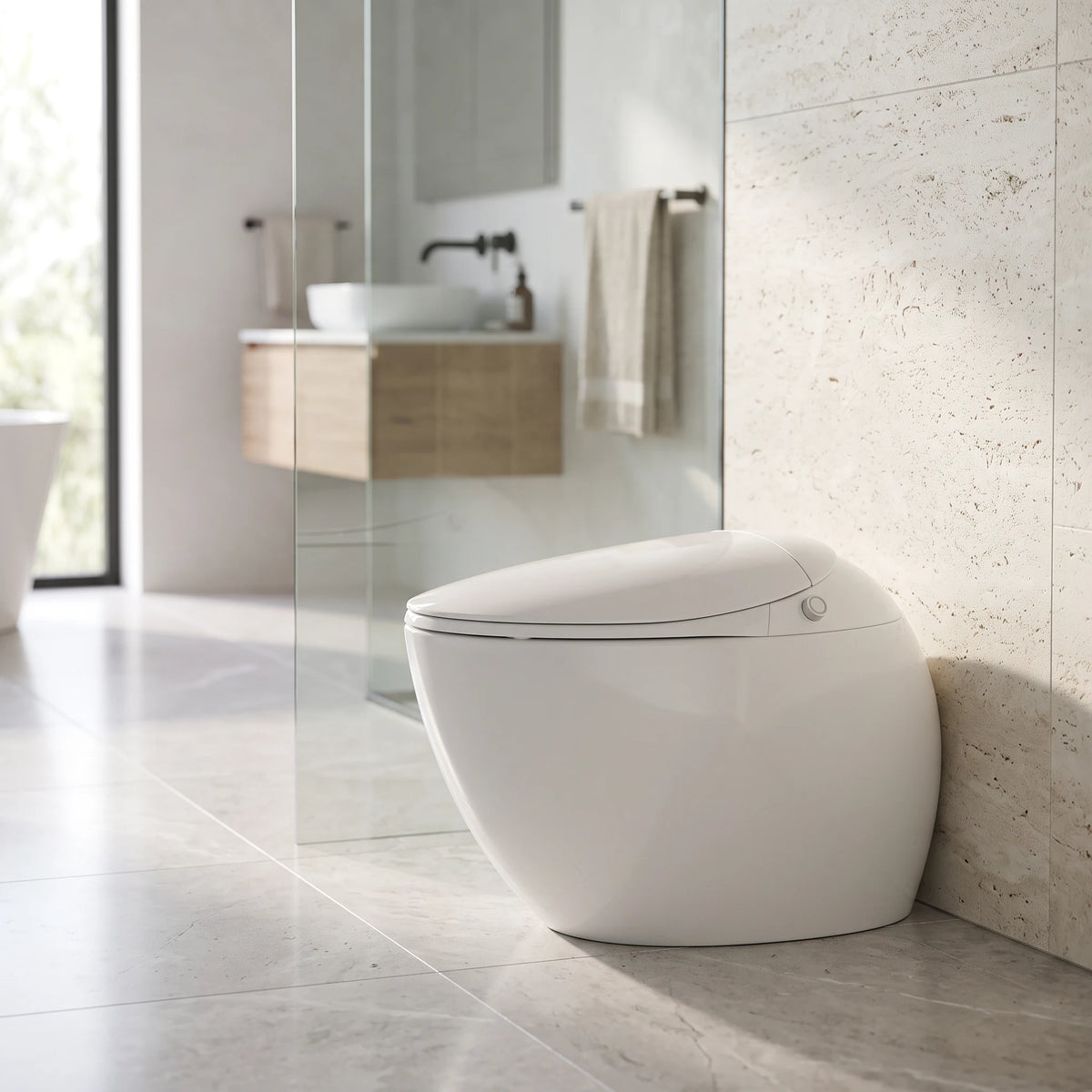 Smart WC Complete Set (S-200mm) c/w Tank (High Version) - White in a room setting