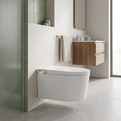 Smart Toilet Complete Set (P-180mm) c/w Tank (High Version) - White in a room setting