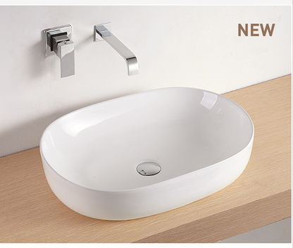 Oval Above Counter Wash Basin - White