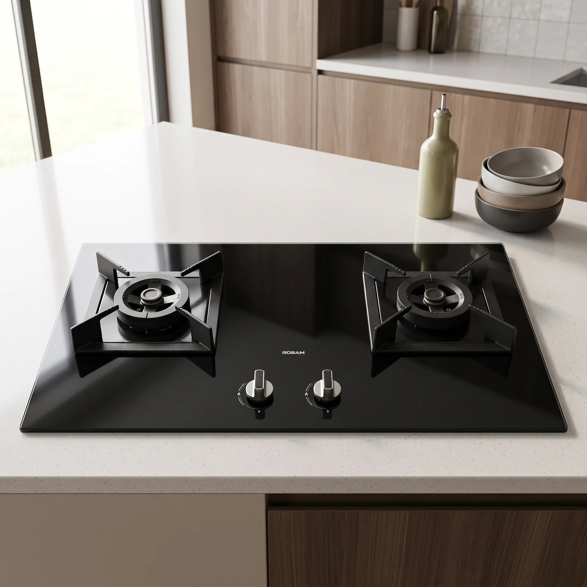 Robam Hob - Black in a room setting