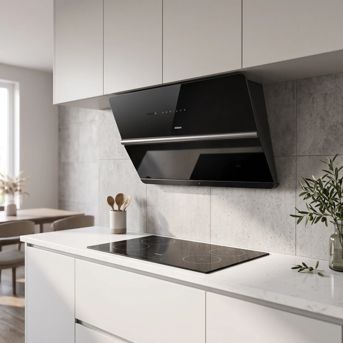 Robam Ultra Slim Hood in a room setting