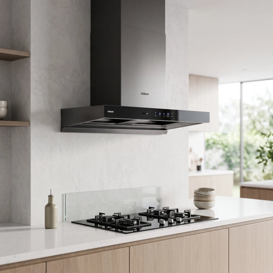 Robam Dual-vent Series Hood in a room setting