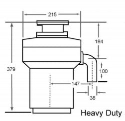 In-Sink Food Waste Disposer c/w Remote Control & Scrapper