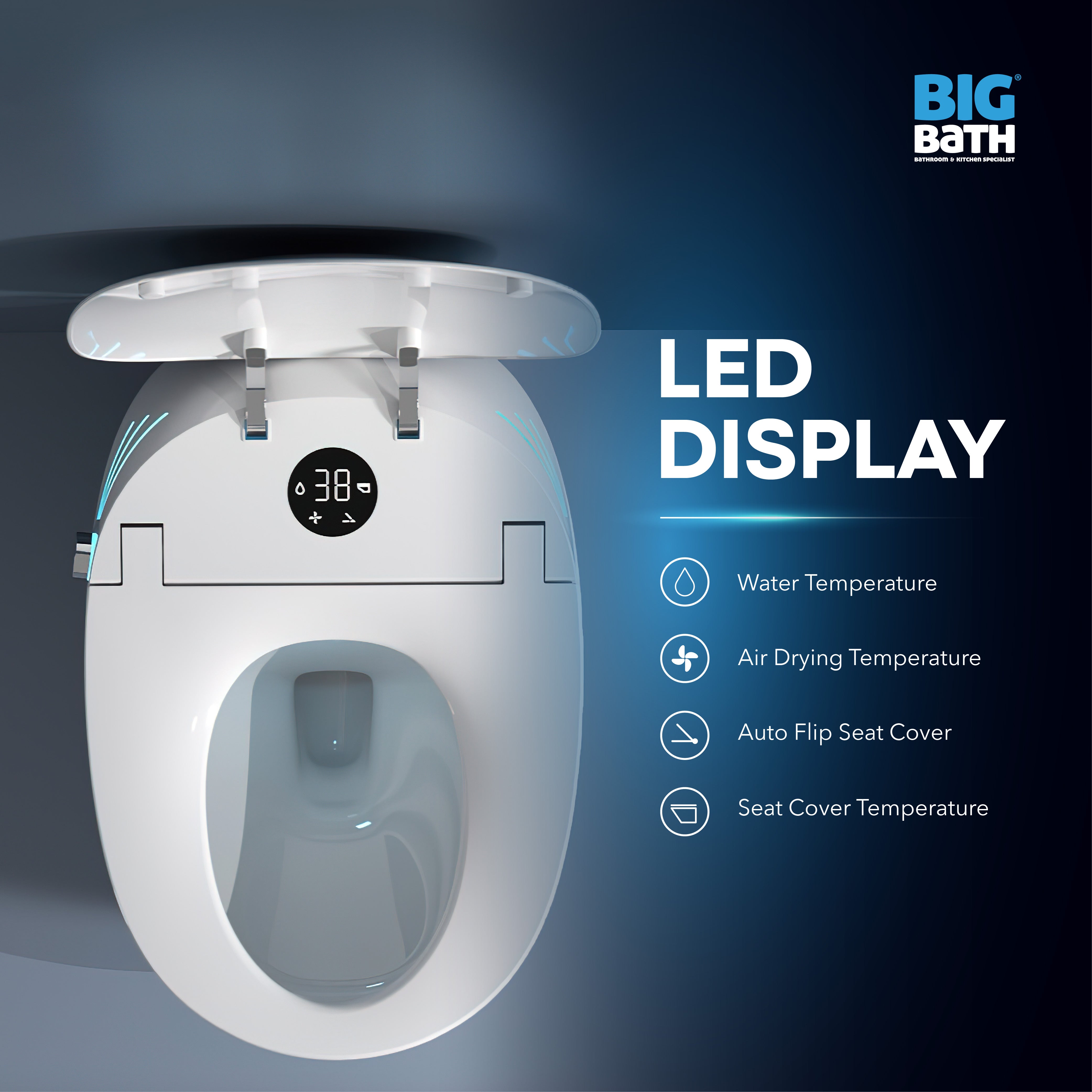 Smart WC Complete Set (S-300mm) - White – Big Bath Sdn Bhd