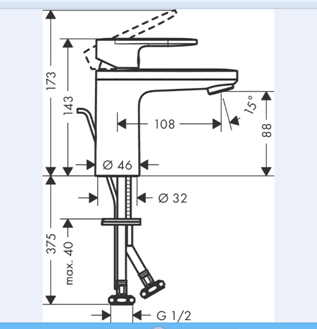 Vernis Blend Basin Mixer 100 with Pop-Up Waste - Zinc