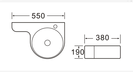Wall Hung Basin c/w Fixing Bolt - White