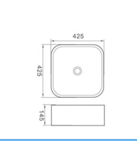 Square Above Counter Wash Basin - White