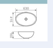Oval Above Counter Wash Basin - White