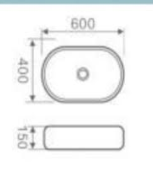 Oval Above Counter Wash Basin - Black