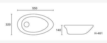 Irregular Above Counter Wash Basin - Gold