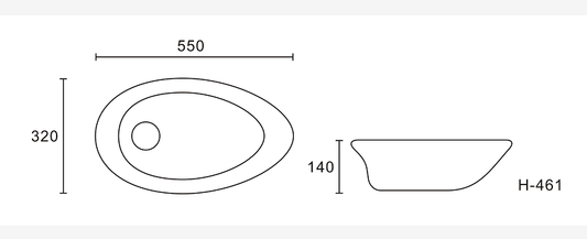 Irregular Above Counter Wash Basin - Gold