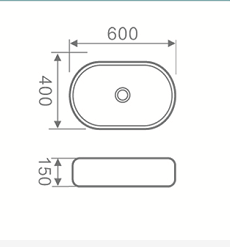 Oval Above Counter Wash Basin - White