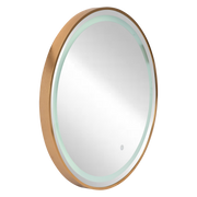 Round LED Mirror c/w Gold Aluminium Frame Ø600mm