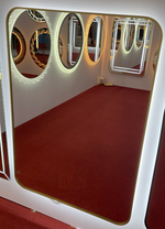 Rectangular LED Mirror with Frame - Matt Gold