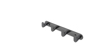 SUS304 4pcs Robe Hook - Grey