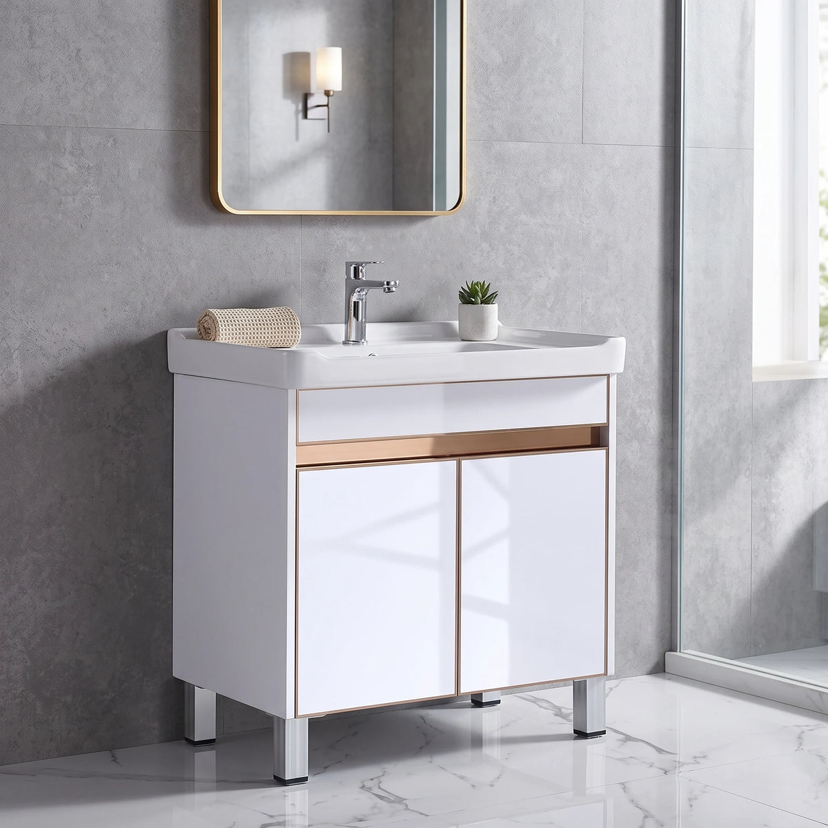 SUS304 Main Basin Cabinet in a room setting