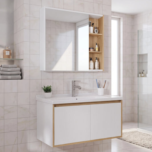 Basin Cabinet Set in a room setting