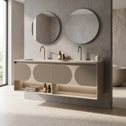 Main Basin Cabinet Set c/w sensor light in a room setting