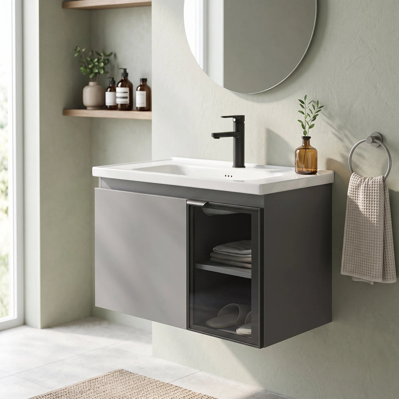 Aluminium Basin Cabinet Set in a room setting