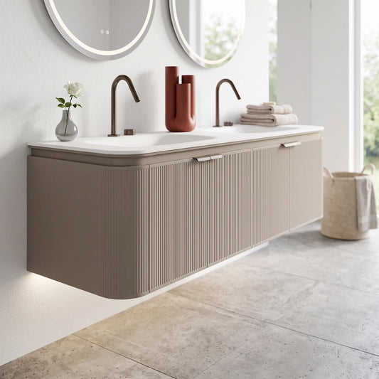 Main Basin Cabinet Set c/w Sensor Light in a room setting