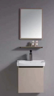 Main Basin Aluminium Cabinet c/w Mirror And Glass Shelf