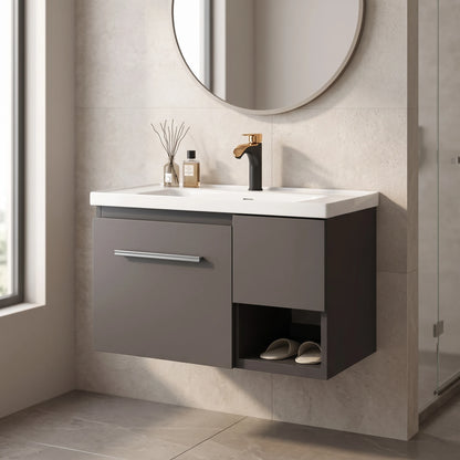 Aluminium Main Basin Cabinet Set in a room setting