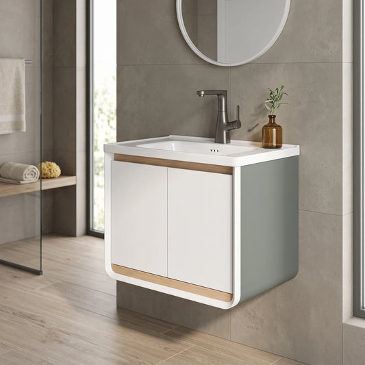 PVC Basin Cabinet Set in a room setting
