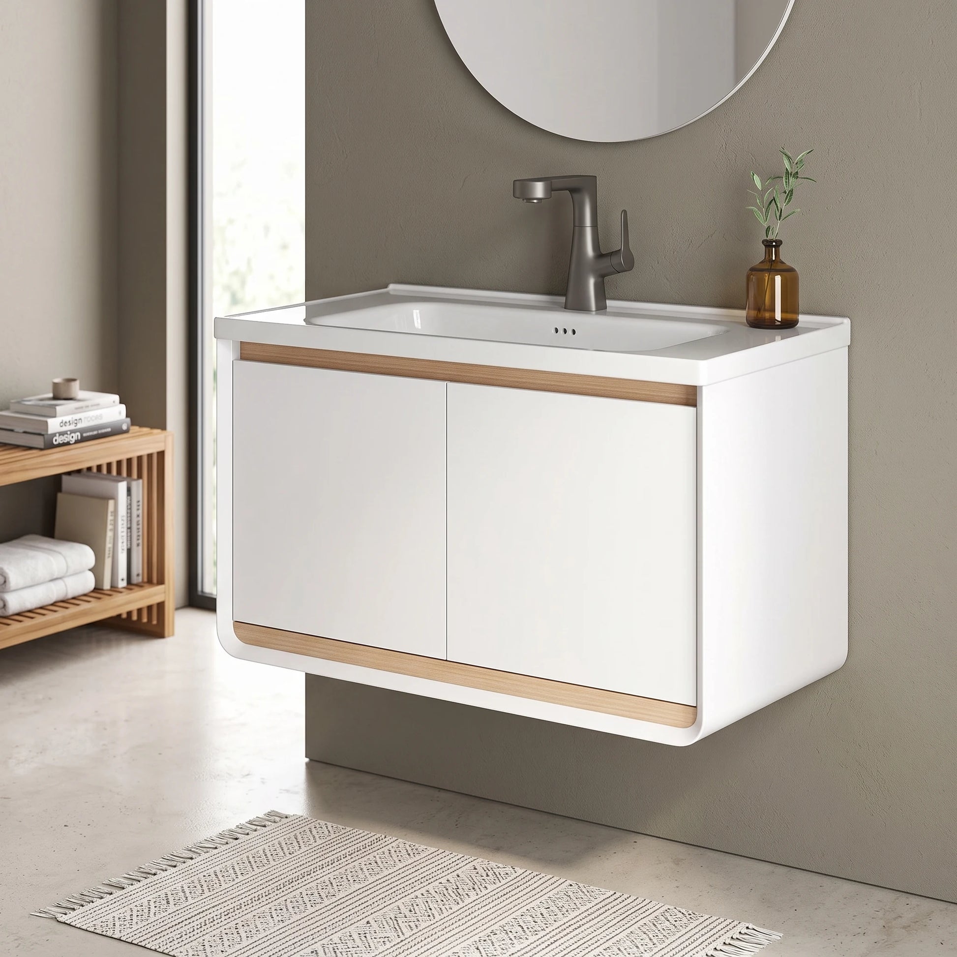 PVC Basin Cabinet Set in a room setting
