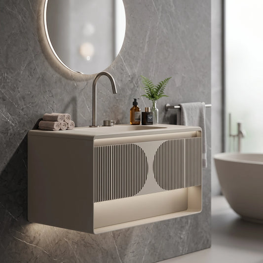 Main Basin Cabinet Set c/w sensor light in a room setting