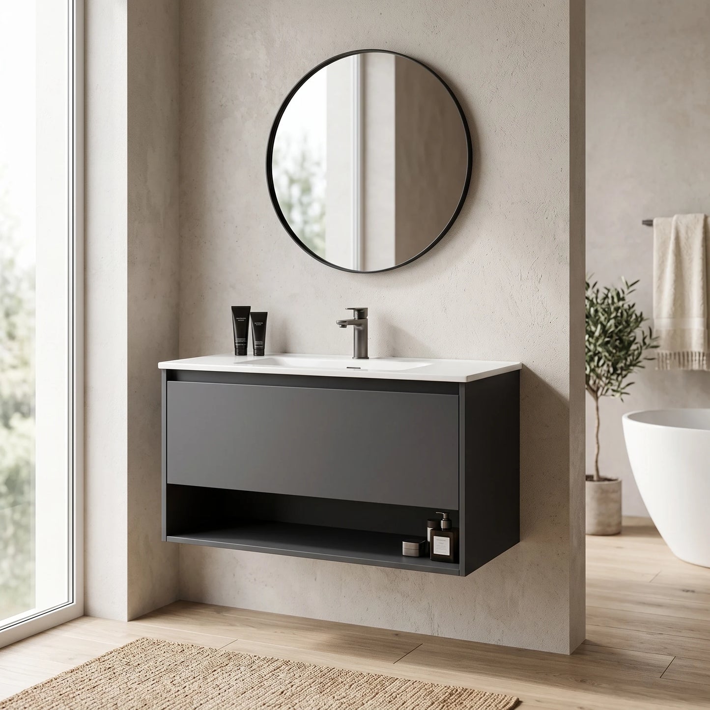 Main Basin Cabinet Set in a room setting