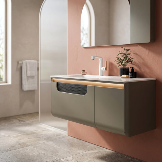 Main Basin Cabinet Set in a room setting