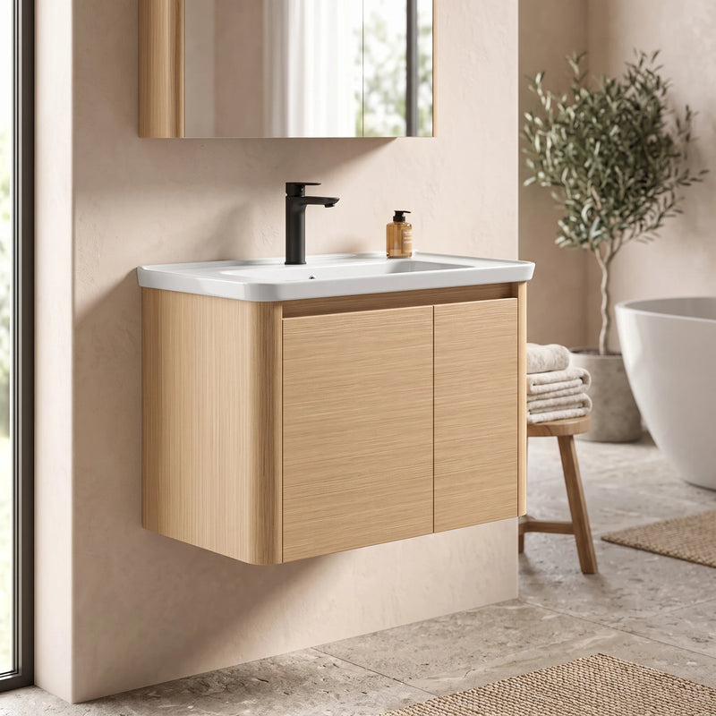 Carbon Steel Basin Cabinet Set in a room setting