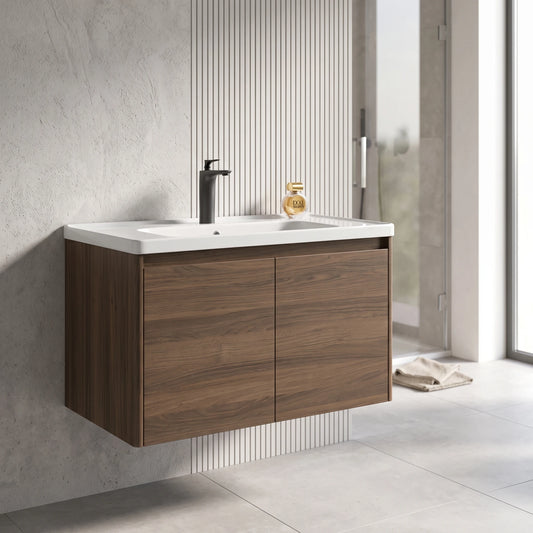 Carbon Steel Basin Cabinet Set in a room setting