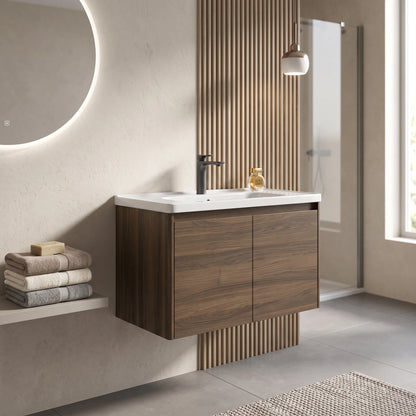 Carbon Steel Basin Cabinet Set in a room setting