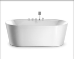Modern white oval shape freestanding bath tub Malaysia for spa like experience

