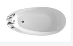 Freestanding bath tub Malaysia with matt gold tap as a luxury bath tub design